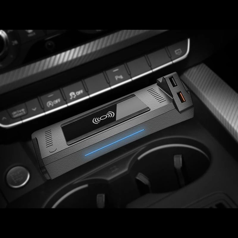Автомобильное беспроводное зарядное устройство 10 Вт с тремя катушками для