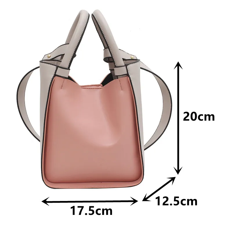 

Contrast Color Tote Bags for Women Luxury Soft Leather Shoulder Handbags Top Handle Crossbody Bag Ladies Brand Messenger Bag Sac