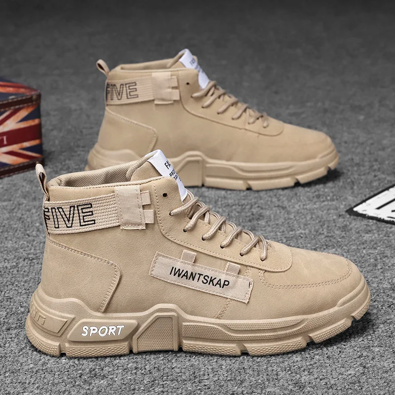 

Ботинки мужские, из флока, на толстой подошве, для осени и зимы