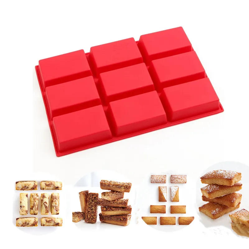 

9 Holes Square Silicone Mold Muffin Cake Bakeware Fondant Cupcake Decorating Cookies Chocolate Moulds Baking Tray Pastry Tools