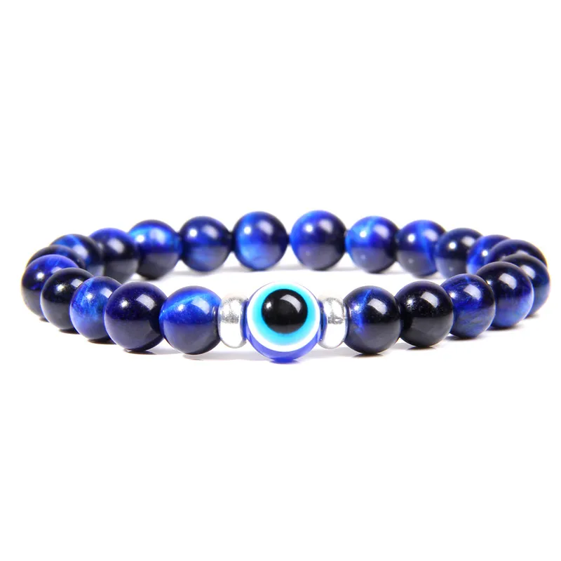 2019 браслет evil eye Homme браслеты мужские на запястье черный Природный лавовый камень