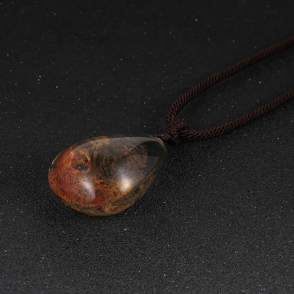 Женское и мужское ожерелье с подвеской в виде зеленого призрака из натурального