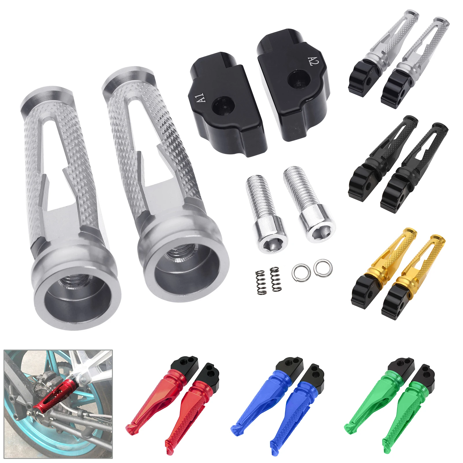 Подножки пассажирские Задние подножки ЧПУ педали для BMW S1000R S1000RR S1000XR HP4