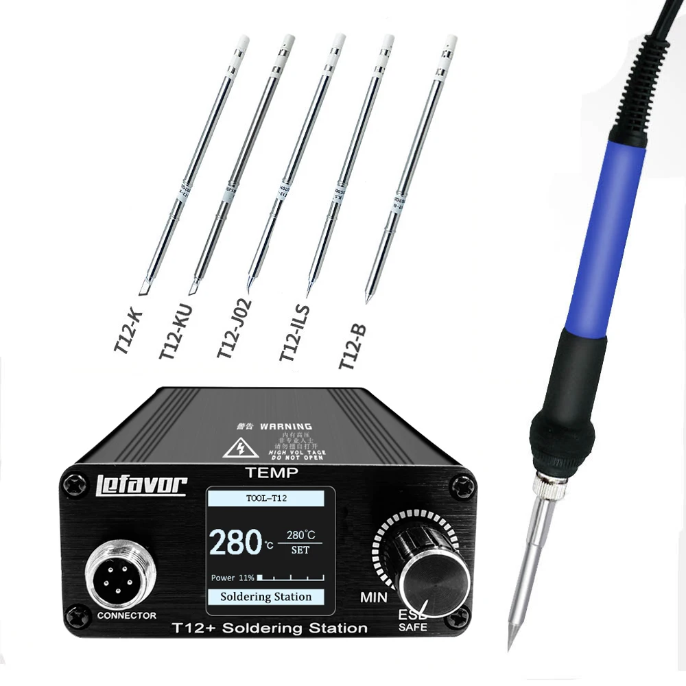 T12 75W Digital Soldering Iron StationTips Welding Rework Station  temperature adjustable control  microcontroller