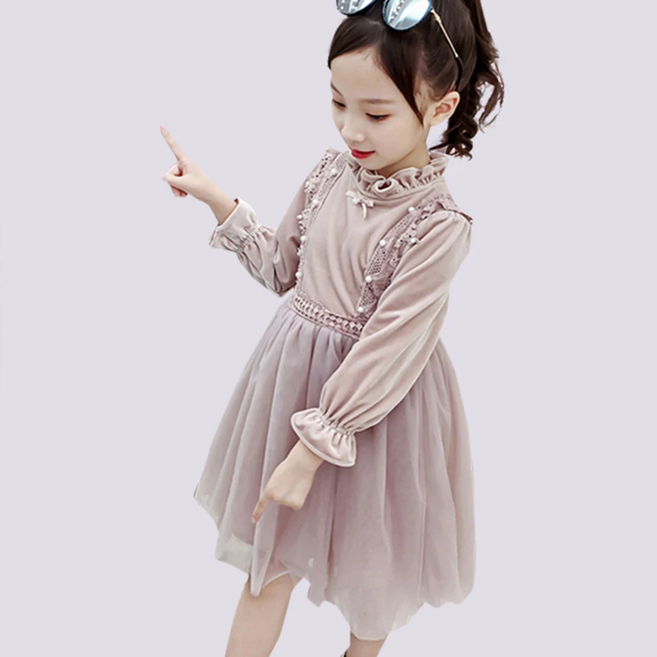 Платья для девочек Сетчатое платье в стиле пэчворк Детские праздничные платья с