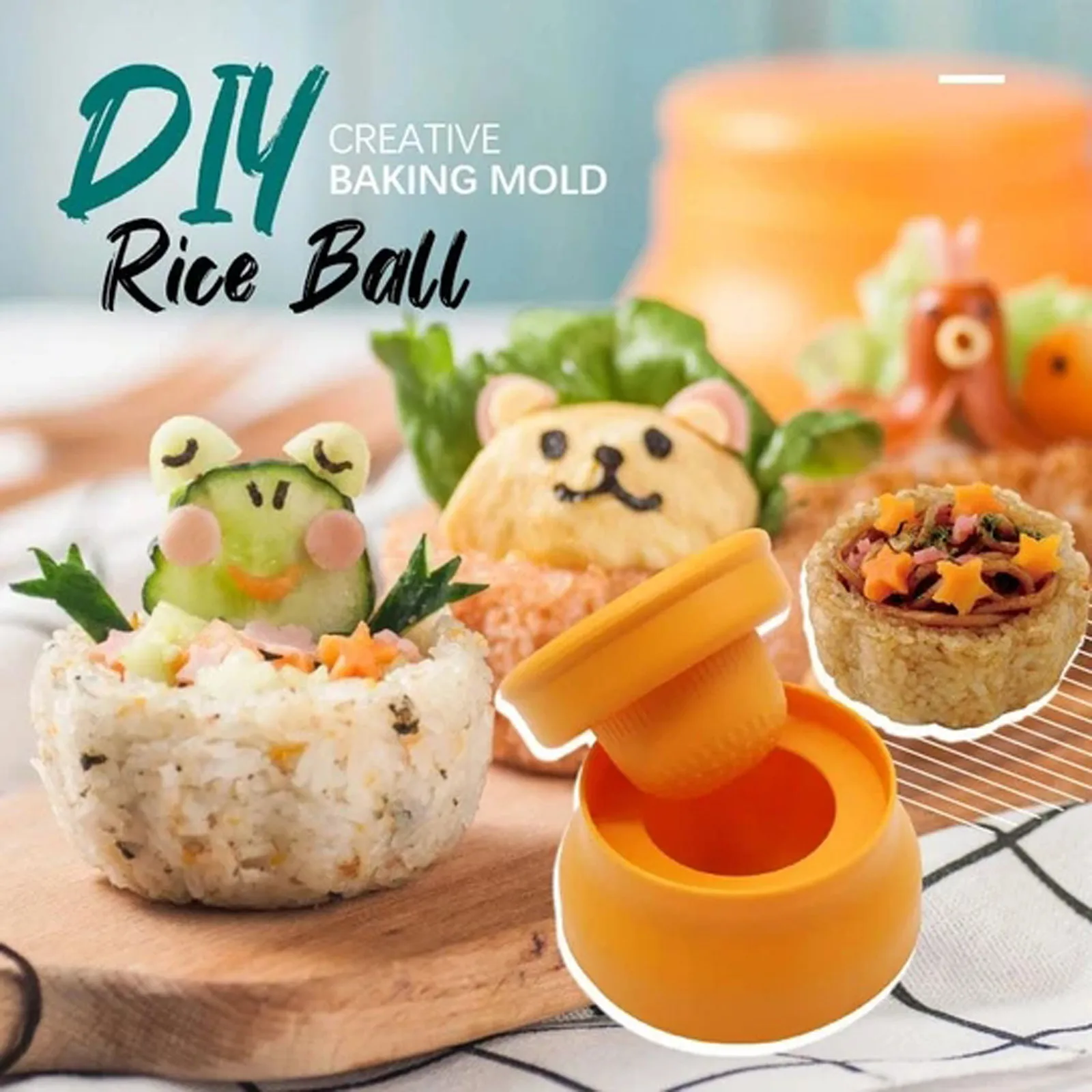 

DIY Glutinous Rice Balls Creative Mold Rice Mold Baking Mold Sushi Rice Cup Kitchen Baking Cake Mould Tools Accessories FN60