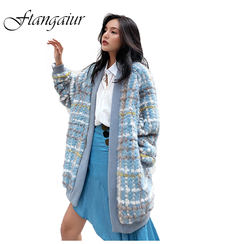 Зимняя импортная фиолетовая стандартная бархатная норковая шуба Ftangaiur 2021