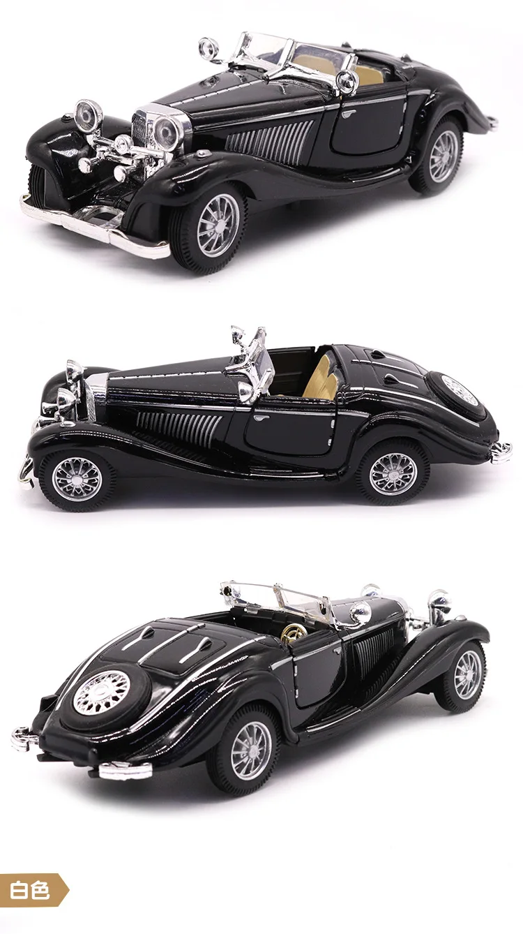 

New 1:28 Benz 500K Alloy Car Model Toy Classic Car Collection Car Model Simulation Toys for Children Gift