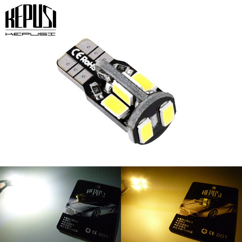 

T10 10 SMD 5630 Canbus LED Auto Car Light Canbus W5W T10 led 194 Error Free White/Warm White Light Bulbs 12V