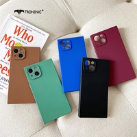 square phone case for iphone 13 12 11 pro max xr xs max soft matte fully protected blue brown case for iphone 7 8 plus cover hot