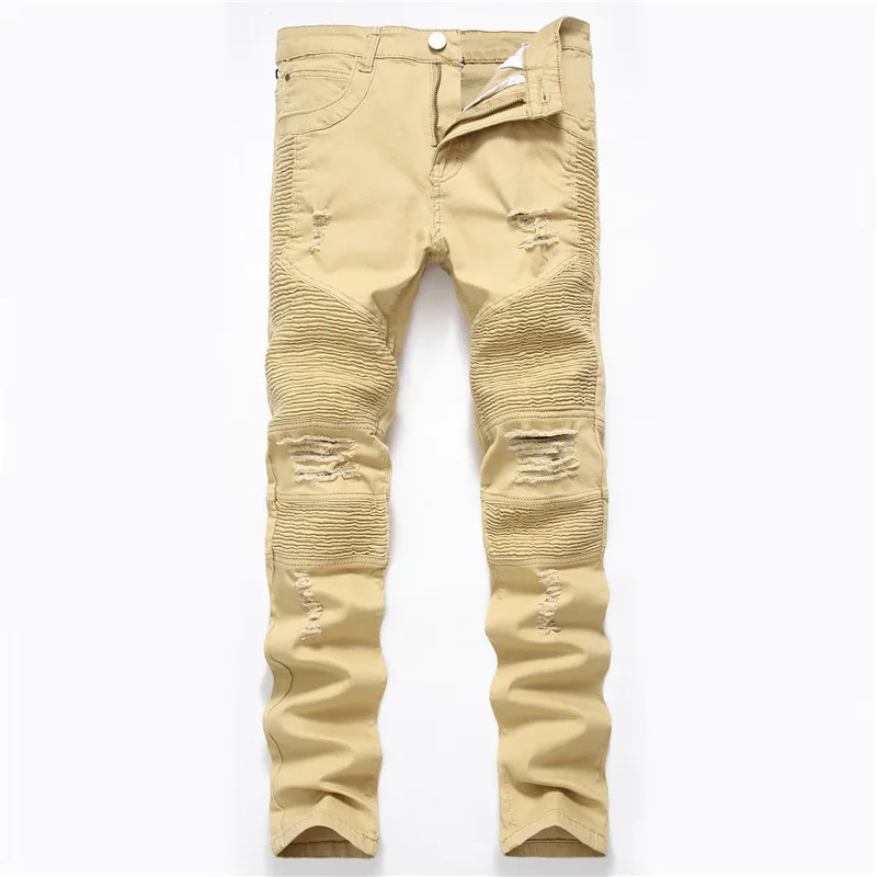 

Fashion Hole Jeans Men Casual Mens Pencil Pants 174#