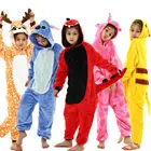 Мультяшная Милая желтая Пижама Детские комбинезоны с животными зимняя фланелевая теплая Пижама с капюшоном аниме кигуруми косплей костюм Одежда для вечеринки