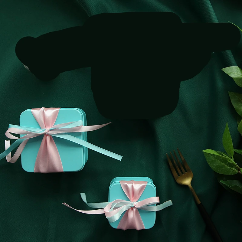 Лента конфеты коробка для хранения свадьбы пользу 12 шт. металлический чехол