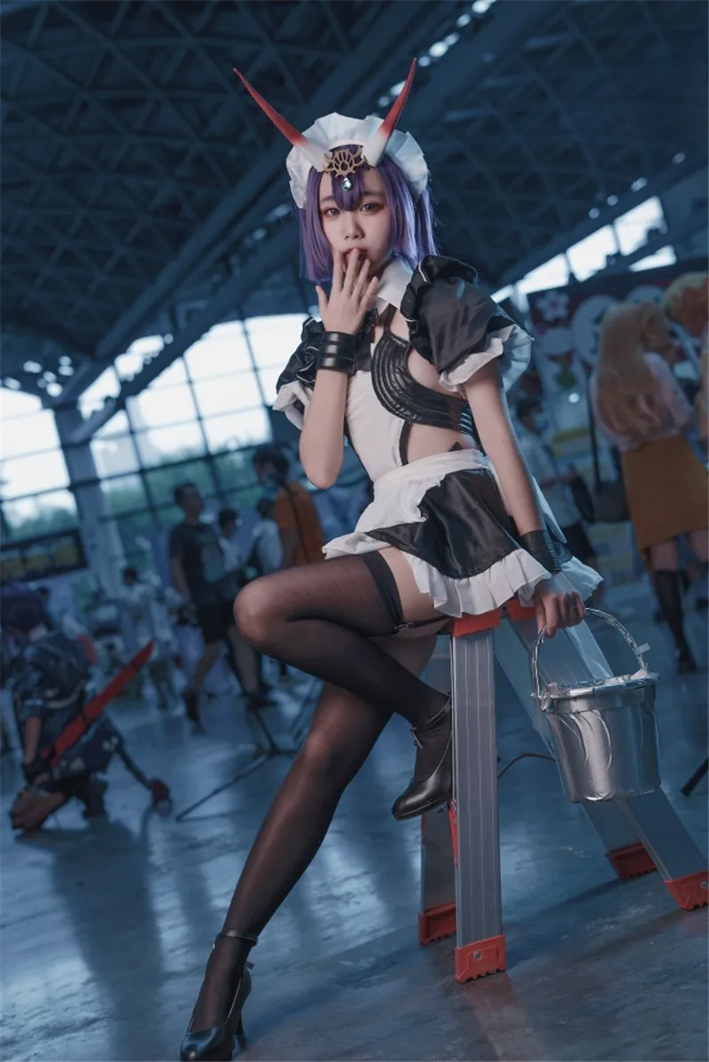 Fate Grand Order FGO Shuten Douji Cosplay Парики рога головной убор реквизит для косплея аксессуары