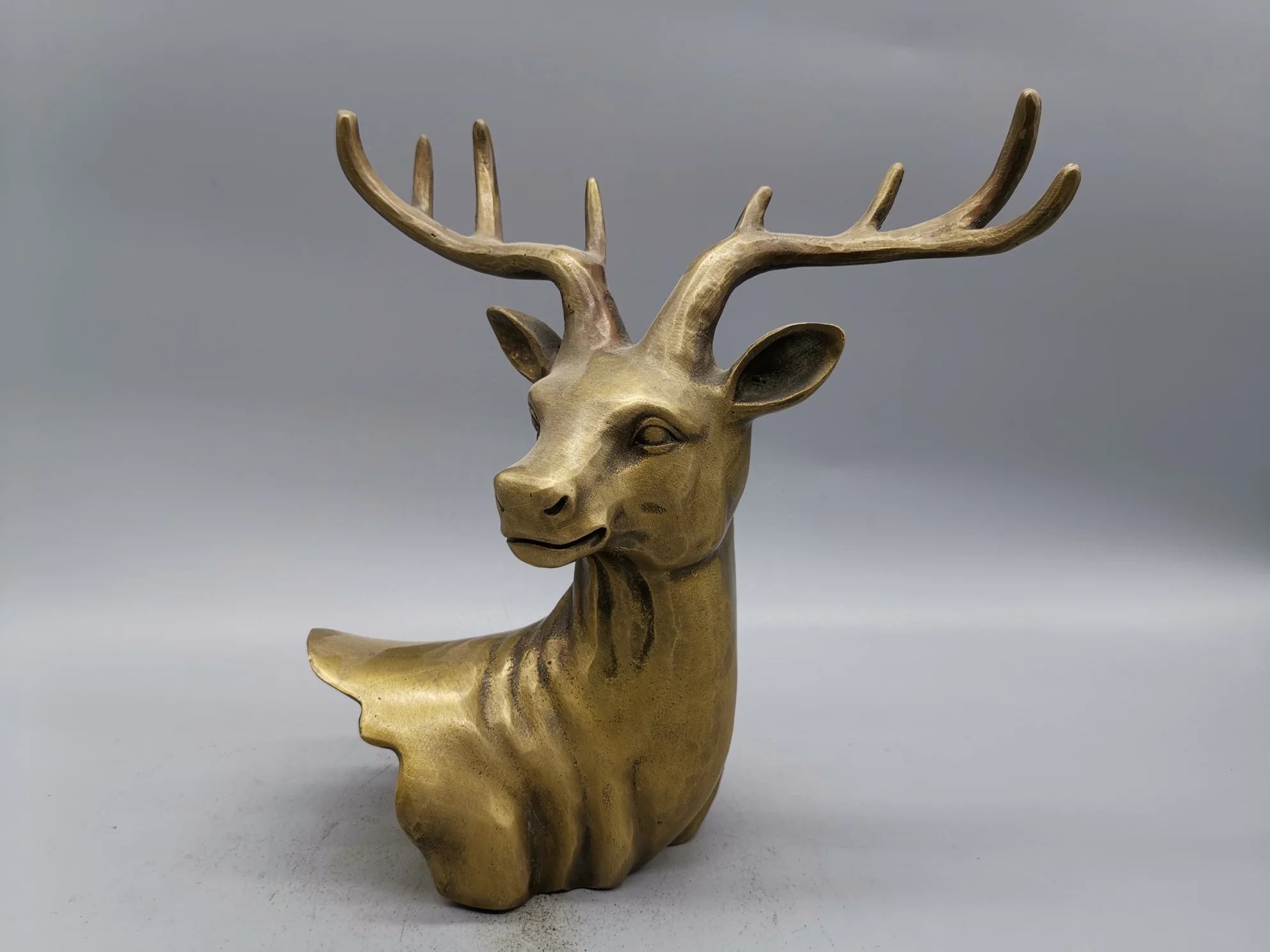 

Ornaments Decoration Brass Sika Deer Elk Bronze Head Bronze Statue Statue Handicraft Collection Art Sculpture Living Room