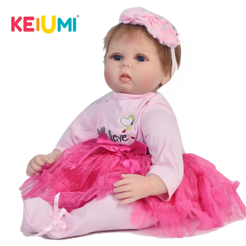 KEIUMI Reborn Baby 55 см игрушка сделай сам жуткая Реалистичная силиконовая детские куклы
