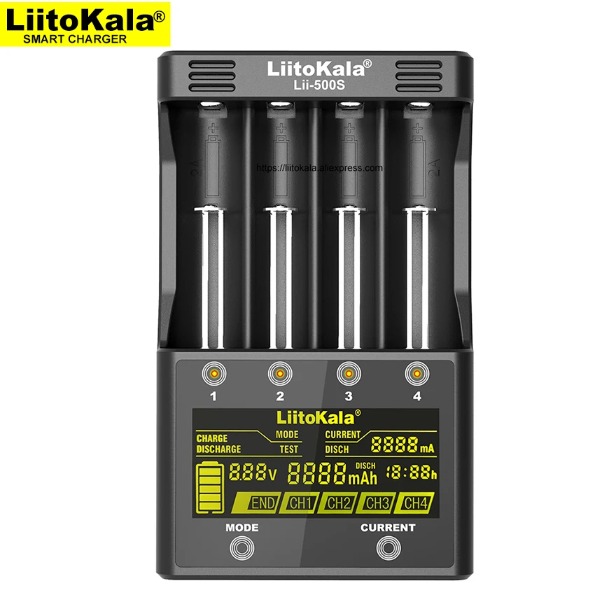 Зарядное устройство для аккумуляторов Liitokala Lii-S4 LCD Зарядка 18650 3 7 V 18350 26650 NiMH