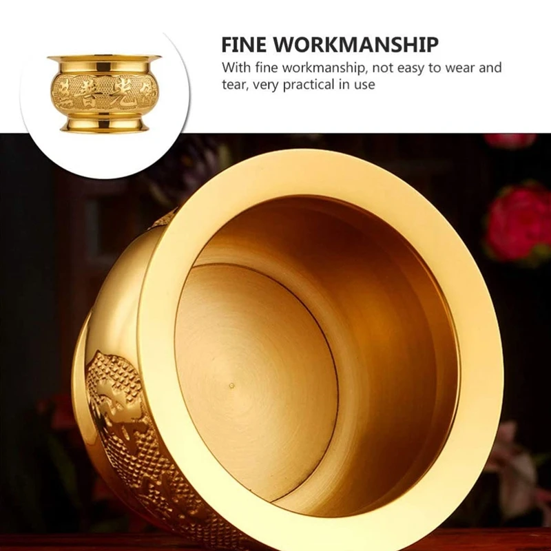 Decorative Gold Incense Burner Buddhist Accessories Supplies Burners Ash Offering Bowl Brass Ornaments | Дом и сад