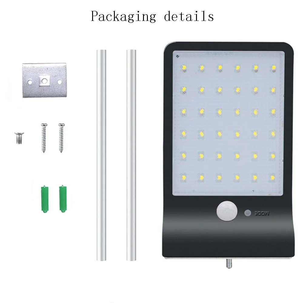 Садовая лампа на солнечной батарее 36 светодиодов 450 лм с алюминиевым полюсом и