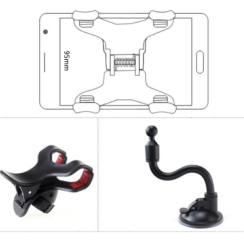 

Universal 360Adjustable Gooseneck Car Mount Cradle Holder Cell Phone Bracket 203D