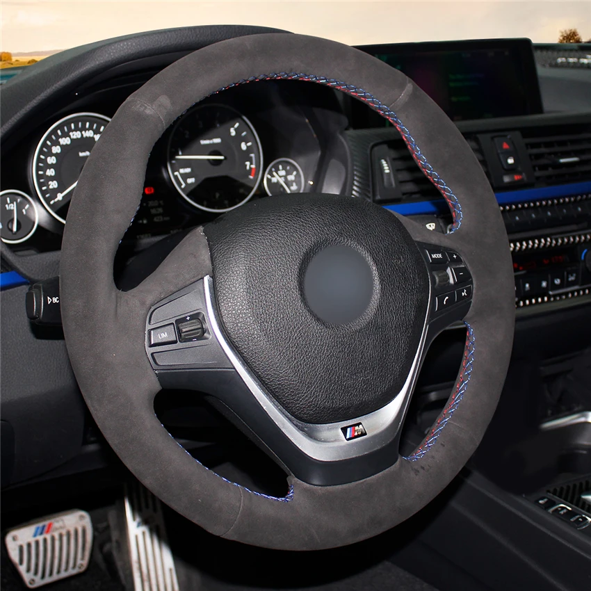 MEWANT черный замшевый чехол рулевого колеса автомобиля для BMW F20 F21 F22 F23 F30 F31 F34 F32 F33