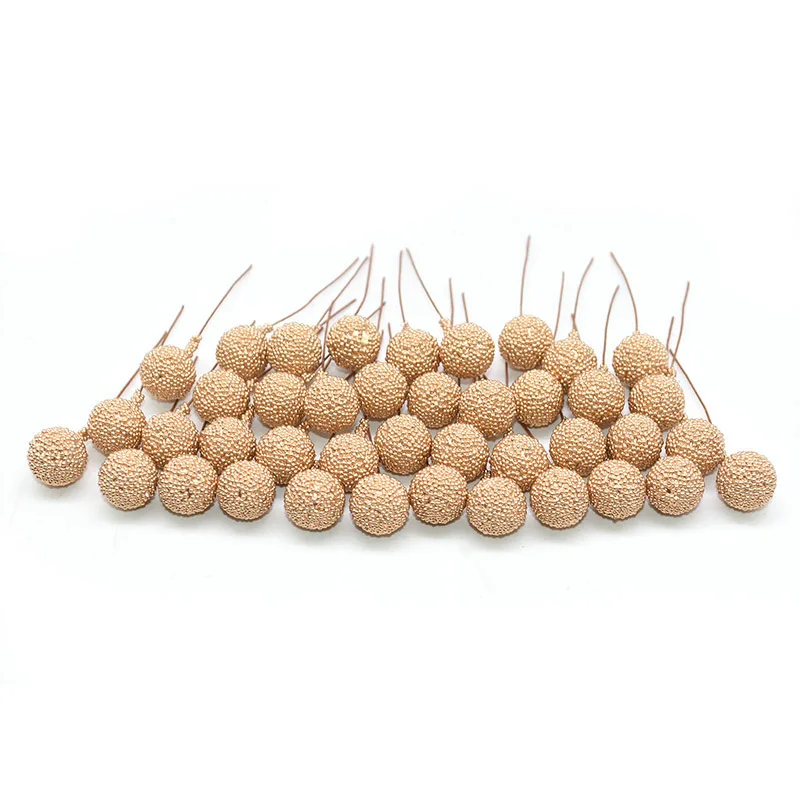 Gold Decorative Berries Artificial Flower Cherry Berry Stamen Wedding Wreath Bridal Shower DIY Craft Garlands Home Party Decor | Дом и сад