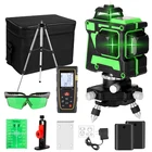 Лазерный уровень tirpod, 40 м, самонивелирующийся зеленый лазерный 3D уровень, 12 линий, горизонтали и вертикали на 360 градусов с пересечением