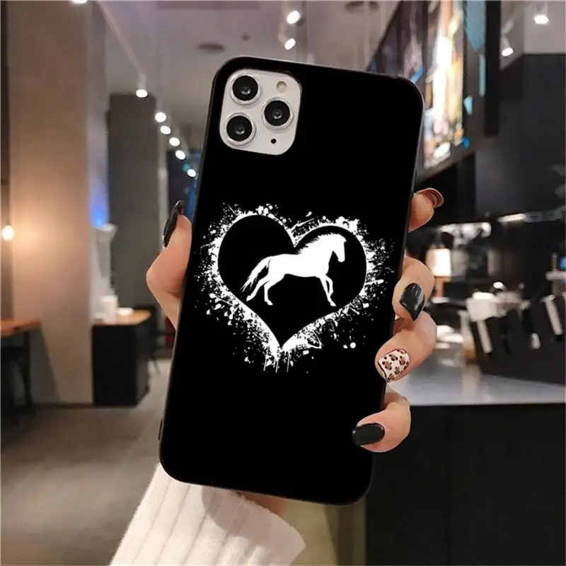 

Horse Pony Horse Heartbeat Phone Case for iphone 12 pro max mini 11 pro XS MAX 8 7 6 6S Plus X 5S SE 2020 XR case