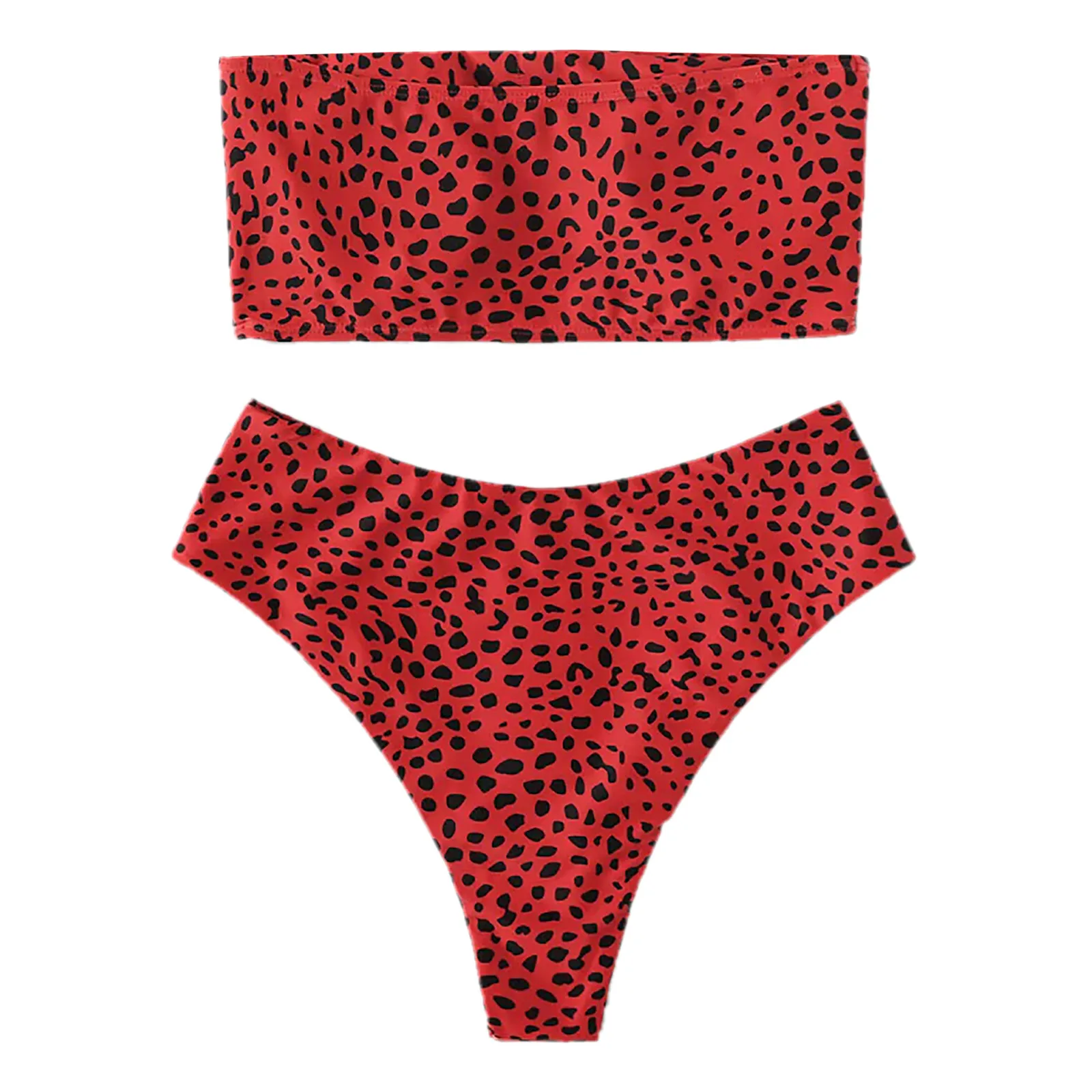 

Solid Black Strapless Women Swimsuit High Waist Two Piece Surfing Bathing Suit Push Up Beachwear With Cup Bikinis Mujer Swimwear