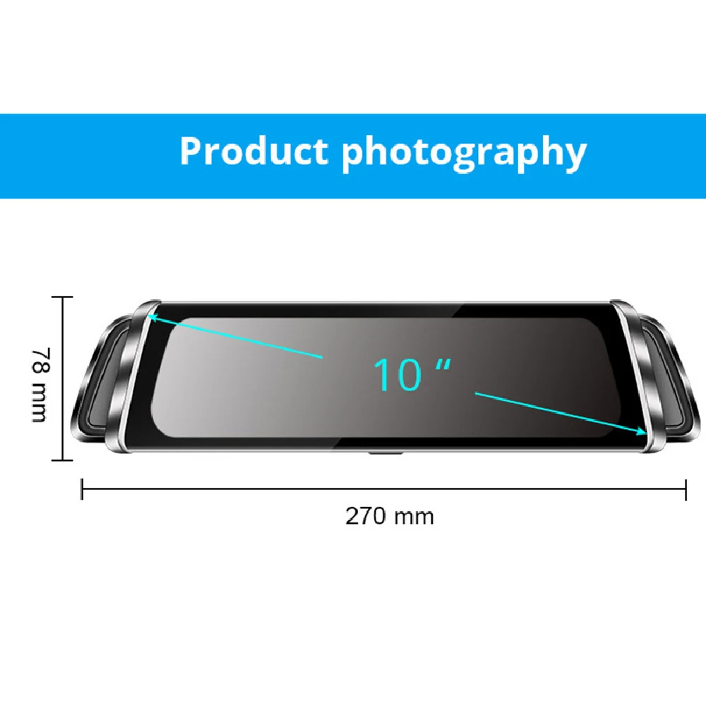 10-inch Full-screen Rearview Camera Streaming Media Rear View Mirror Dashcam Front 1296 After 1080P HD Car Dual X8 | Автомобили и