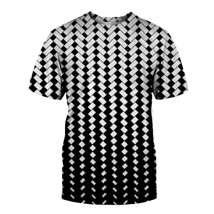 

Summer Hot Sale 3d T-shirt Diamond Pattern Print T-shirt Men's Shirt Fashion Harajuku Men's And Women's T-shirt Funny T-shirt