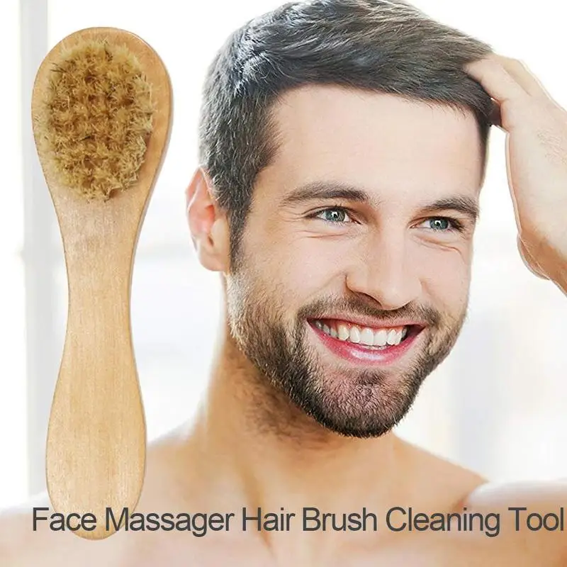 Натуральная щетина кабана деревянная щетка для бороды массажер лица бритья