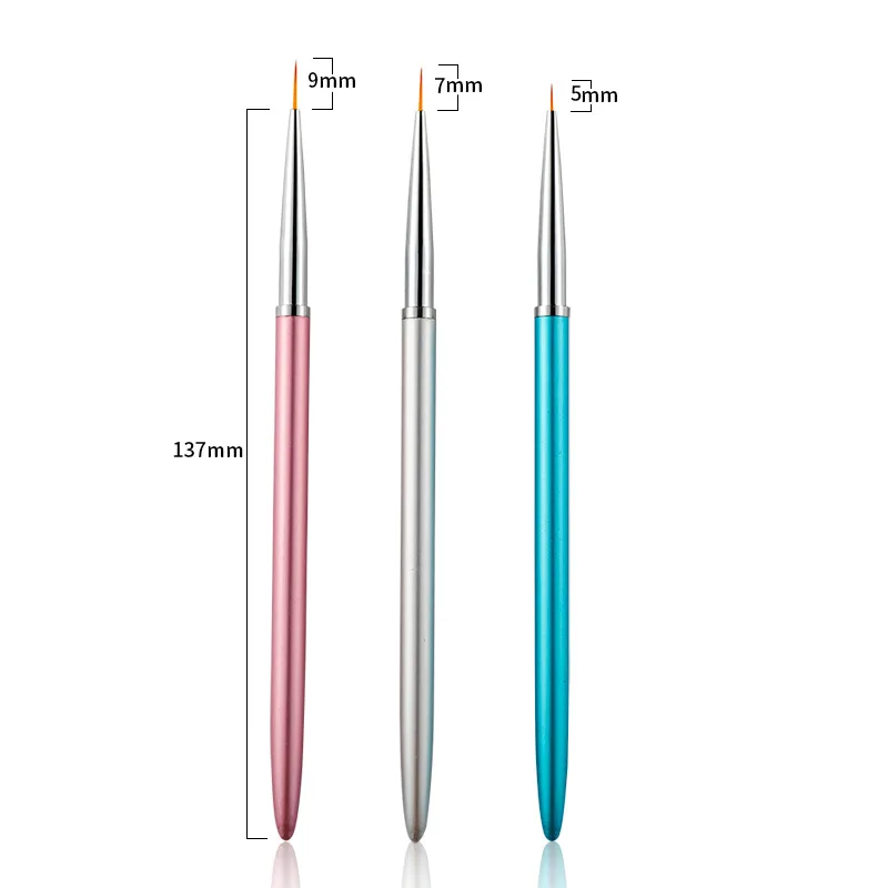 3 шт. кисти для дизайна ногтей с металлической ручкой | Красота и здоровье
