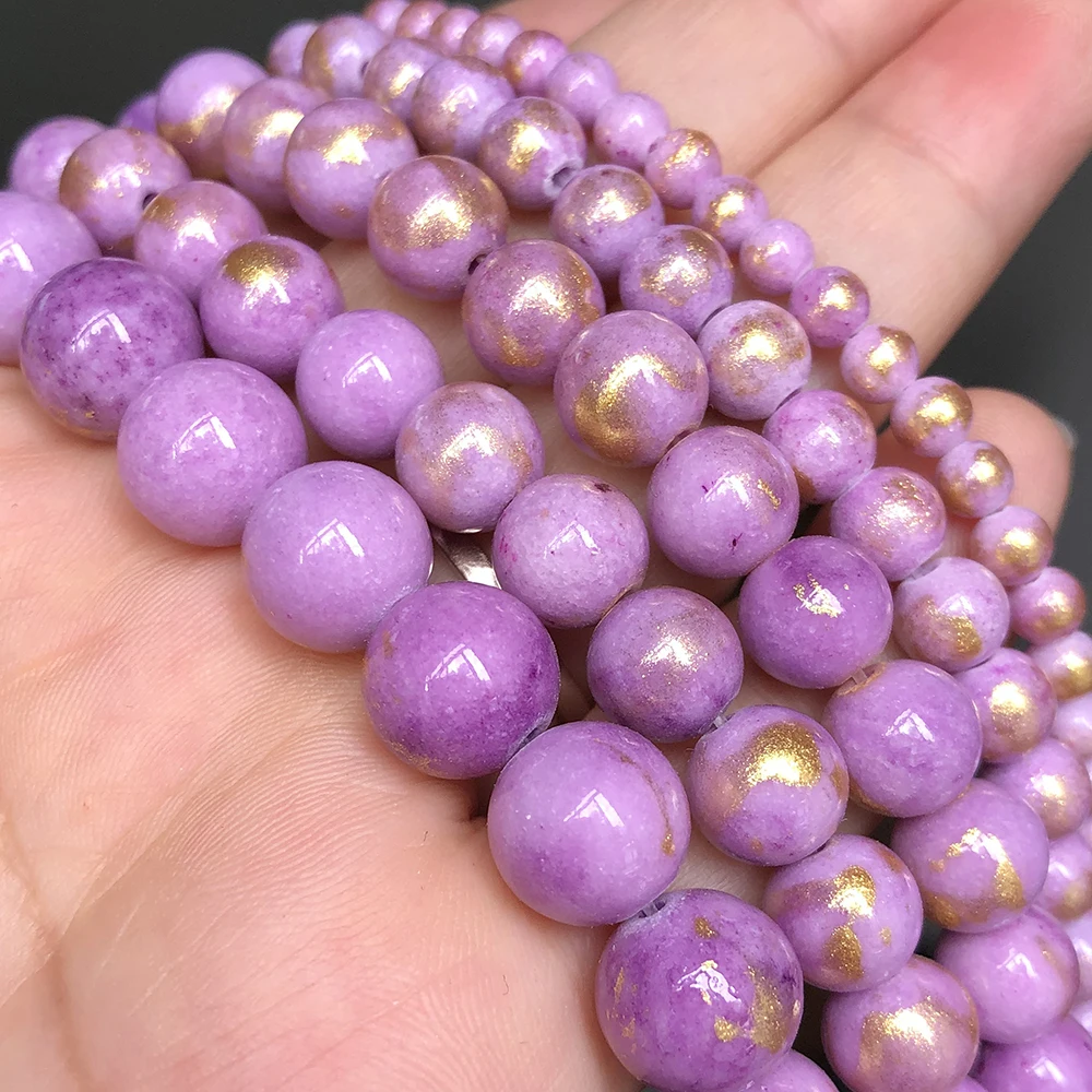 Натуральный камень фиолетовый лазурит бусины из нефрита для самостоятельного