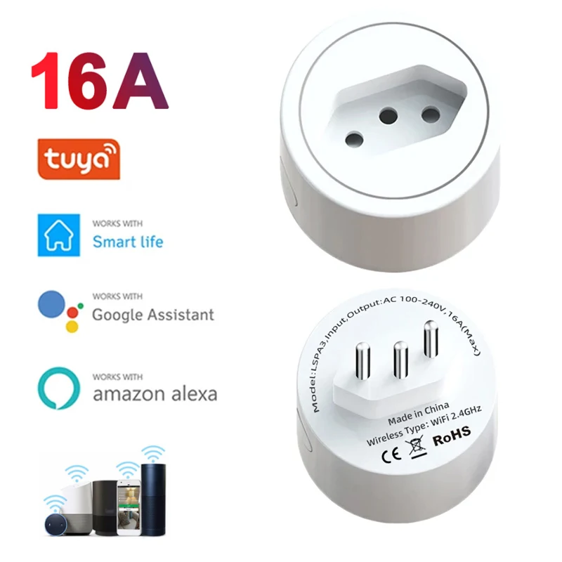 

Смарт-розетка с поддержкой Wi-Fi и таймером, 16 А