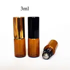 Флакон многоразовый для духов, флакон из янтарного стекла с алюминиевой крышкой, 1 мл, 2 мл, 3 мл, 100 шт.лот