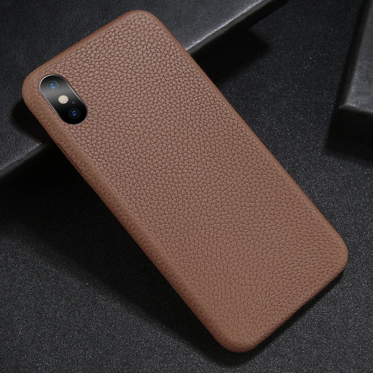 Lovebay Телефон чехол для iPhone 6 7 8 Plus роскошный бизнес матовый мягкий PU для iPhone X XR XS Max Противоударный задняя крышка Чехлы подарок - Цвет: Коричневый