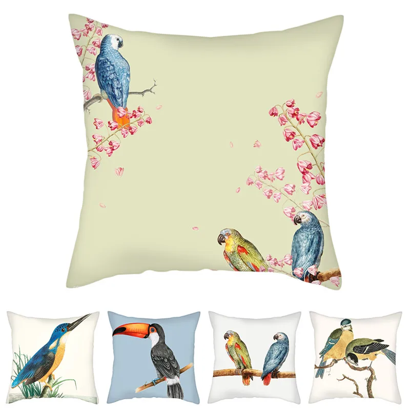 Fuwatacchi милые птицы Попугай фото наволочки для подушек Новогодний подарок декор