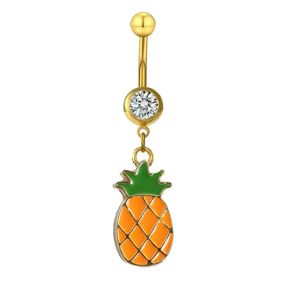 

20pcs/lolt Trendy Enamel Pineapple Belly Button Ring Piercing Ombligo for Woman Gift Navel Jewelry