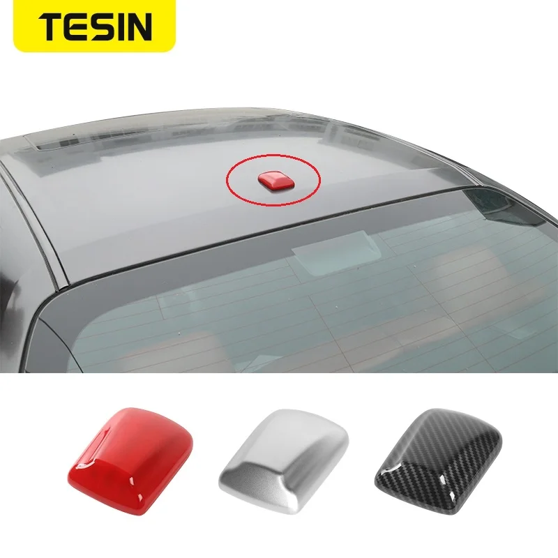 

TESIN Antenna Covers For Dodge Challenger Carbon Fiber Car Antenna Base Decorative Cover Stickers For Dodge Challenger 2009+