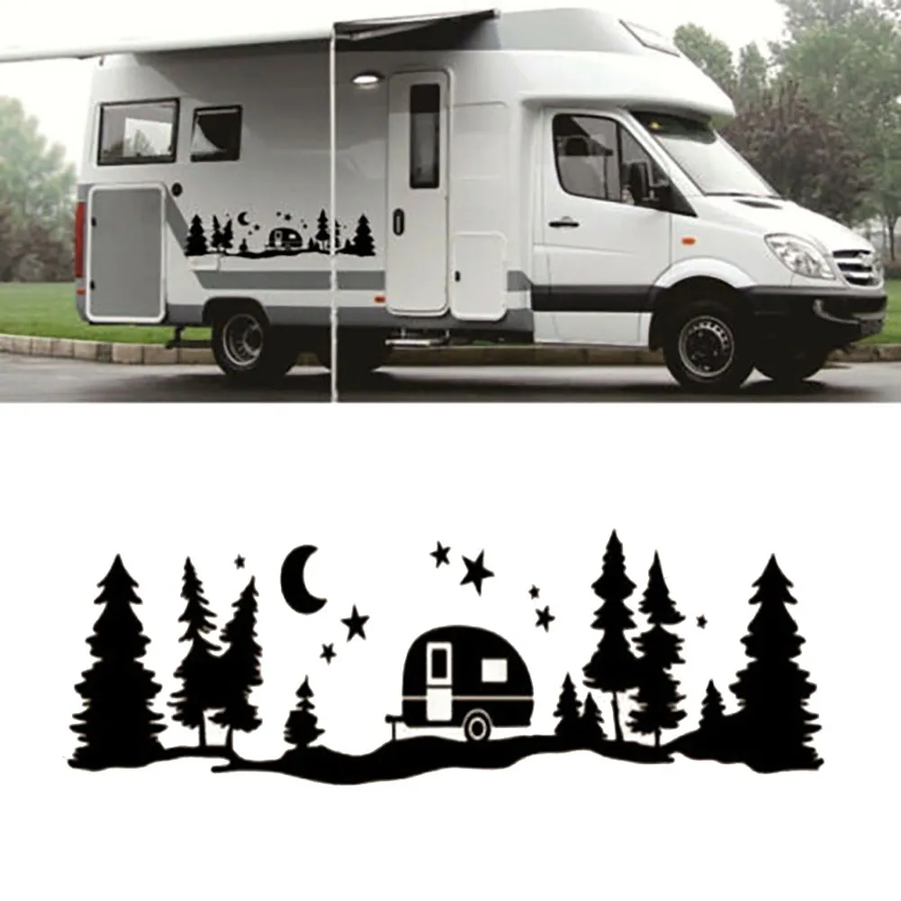 

Black Motorhome Sticker Camper Car DIY Decal Graphic RV Star Moon Tree