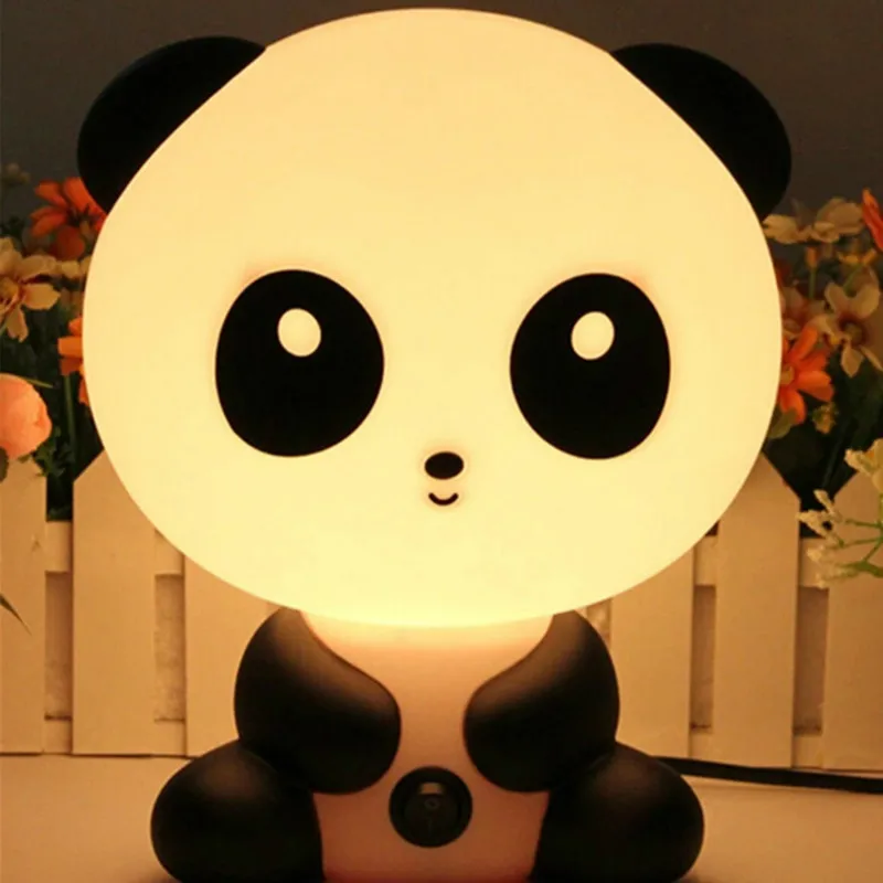 

Chinese Panda Night Sleeping Lamp Baby Room Cartoon Table Lamps for Bedroom Living Room E14 Led Art Deco Study Desk Lamps