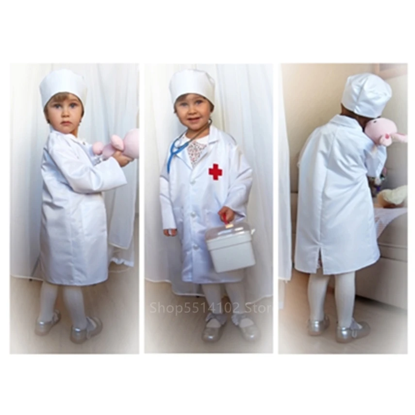 2022 Children Surgical Uniform Cosplay Clothing Toys Halloween Kids Hospital Cross Veterinary Girl Boy Carnival Fancy Party Wear |