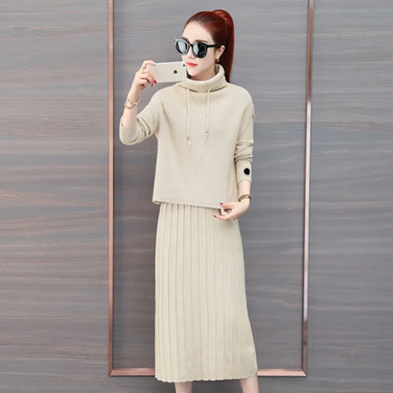 Женский вязаный свитер из двух частей Трикотажный жилет пуловер + Полосатое