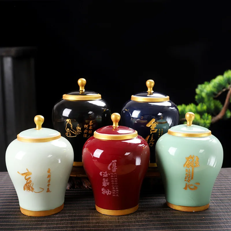 Цвет морской волны Керамика Чай ящик для хранения c большим Размеры фарфор