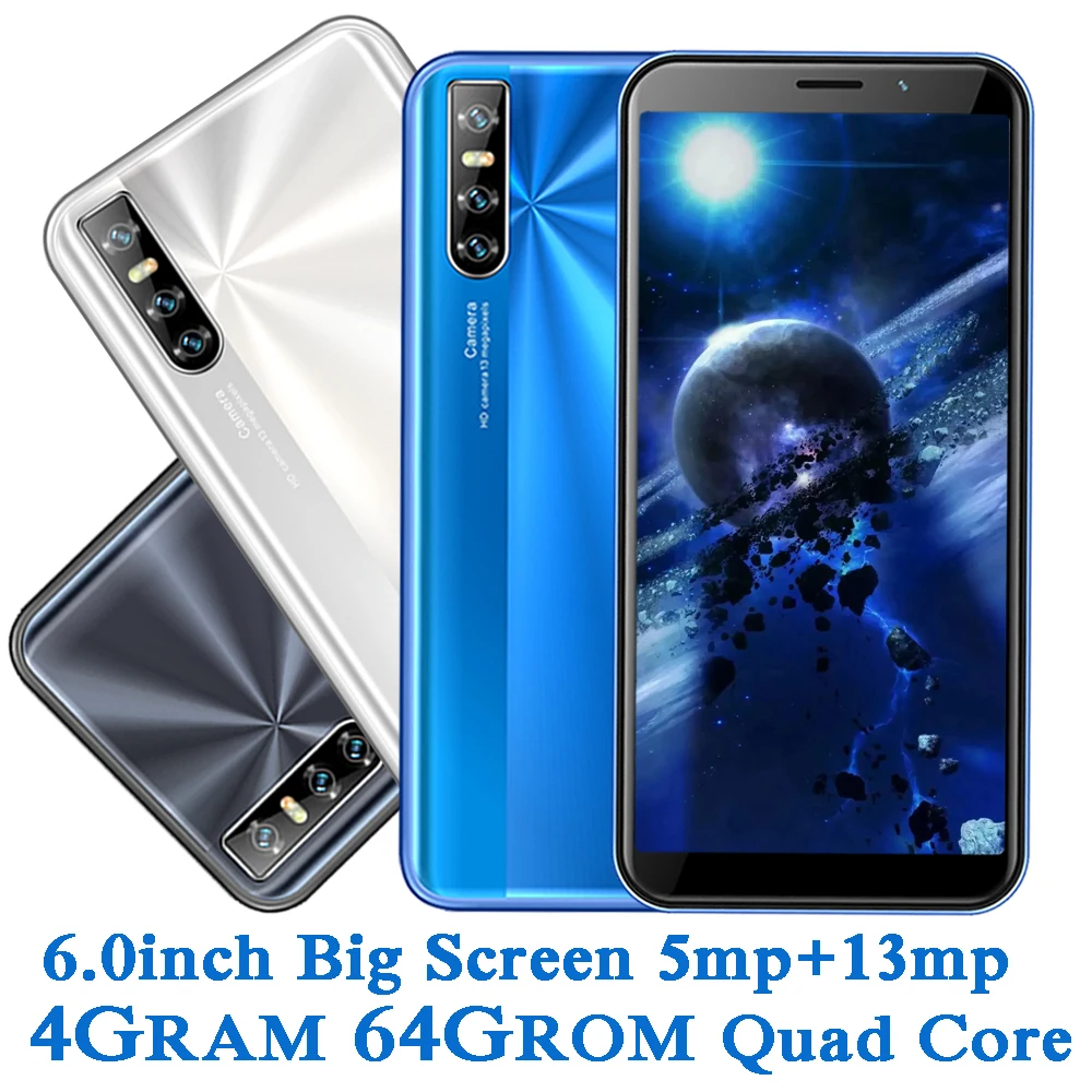6.0inch K30i 4G RAM Smartphones 64G ROM Full Screen Quad Core MT6580 Android Mobile Phone 13MP HD camera Face Unlocked Cellphone
