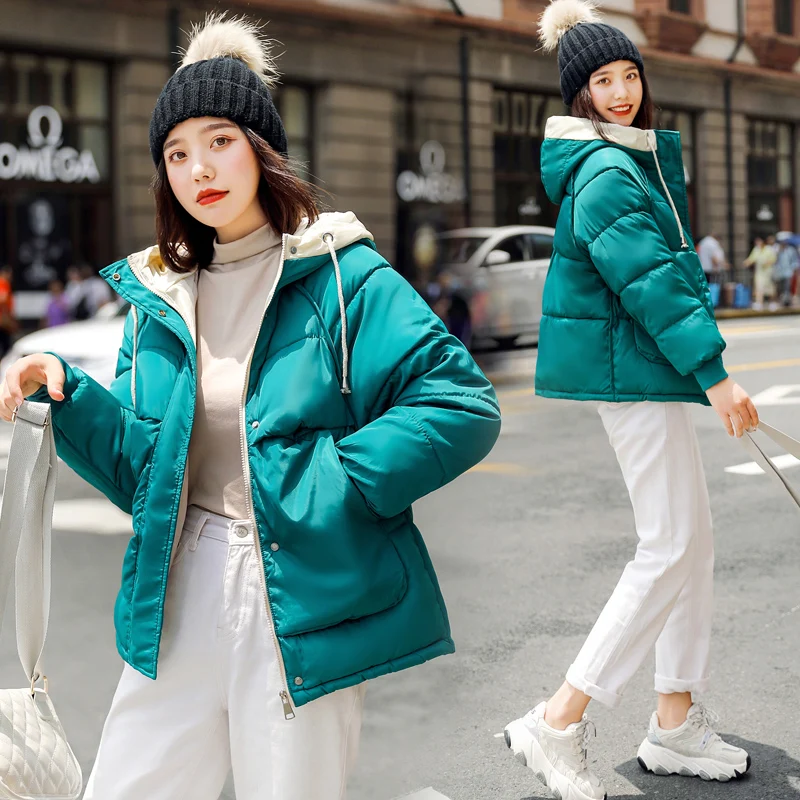 Women Winter Jacket Coat Hooded Thick Warm Short Parkas Outerwear White Plus Size XXL Female Puffer | Женская одежда