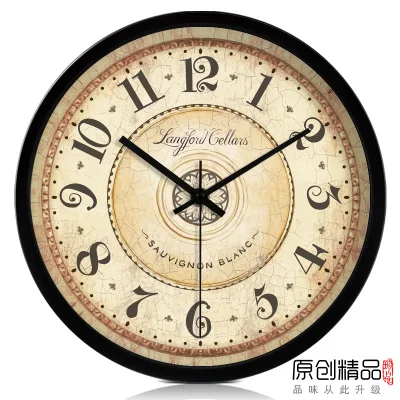 

Classic Vintage Wall Clock Antique Retro Round Roman Digital Living Room Wall Clock Silent Quartz Bedroom Klok Home Decor AE50WC
