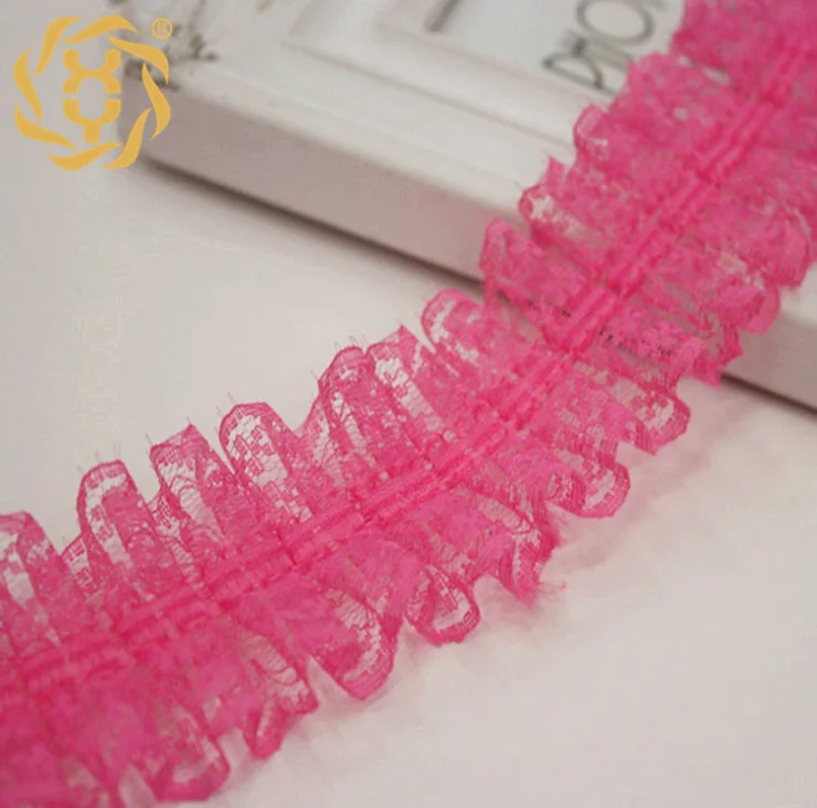 30 ярдов 4 5 см шифон плиссированная отделка оборки кружева лента DIY для свадебного