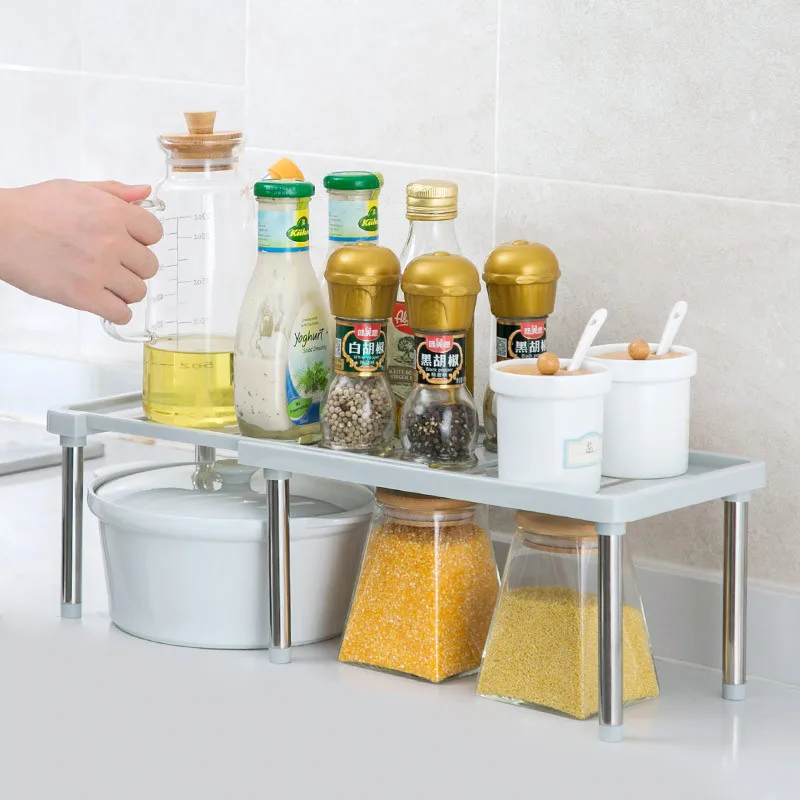 Стеллаж для хранения складной держатель Штабелируемый Органайзер Кухня шкаф